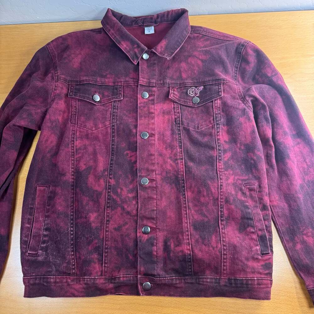 Odd Future Acid Wash Denim Jacket in Maroon
